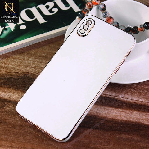 iPhone XS Max Cover - White - Electroplating Silk Shiny Soft Case With Camera Protection