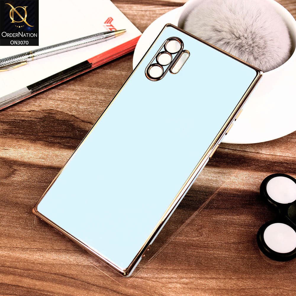 Samsung Galaxy Note 10 Plus Cover - Blue - Electroplating Silk Shiny Soft Case With Camera Protection