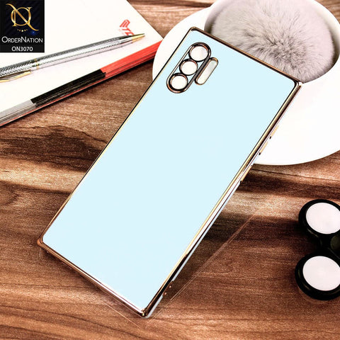 Samsung Galaxy Note 10 Plus Cover - Blue - Electroplating Silk Shiny Soft Case With Camera Protection