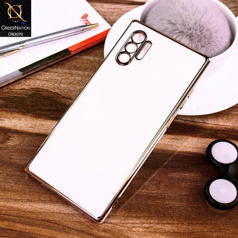 Samsung Galaxy Note 10 Plus Cover - White - Electroplating Silk Shiny Soft Case With Camera Protection