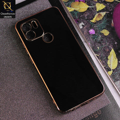 Xiaomi Redmi A1 Plus Cover - Black - Electroplating Silk Shiny Soft Case With Camera Protection