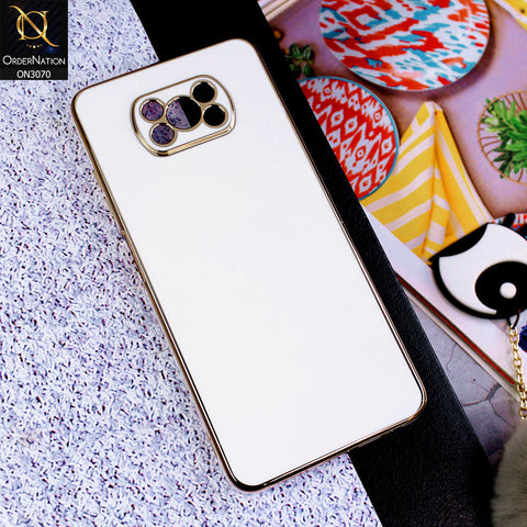 Xiaomi Poco X3 Cover - White - Side Colour Borders camera Protection Soft TPU Transparent Case