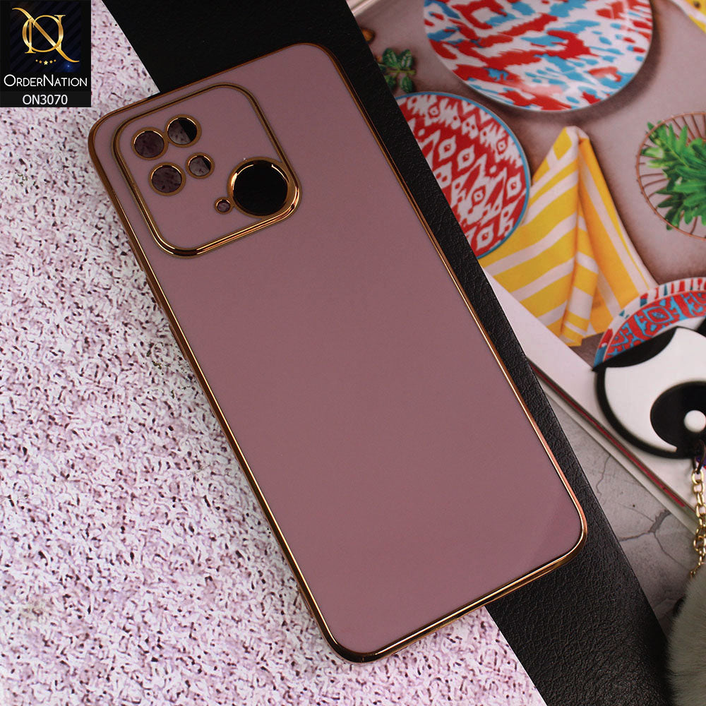 Xiaomi Redmi 10C Cover - Mauve - Side Colour Borders camera Protection Soft TPU Transparent Case