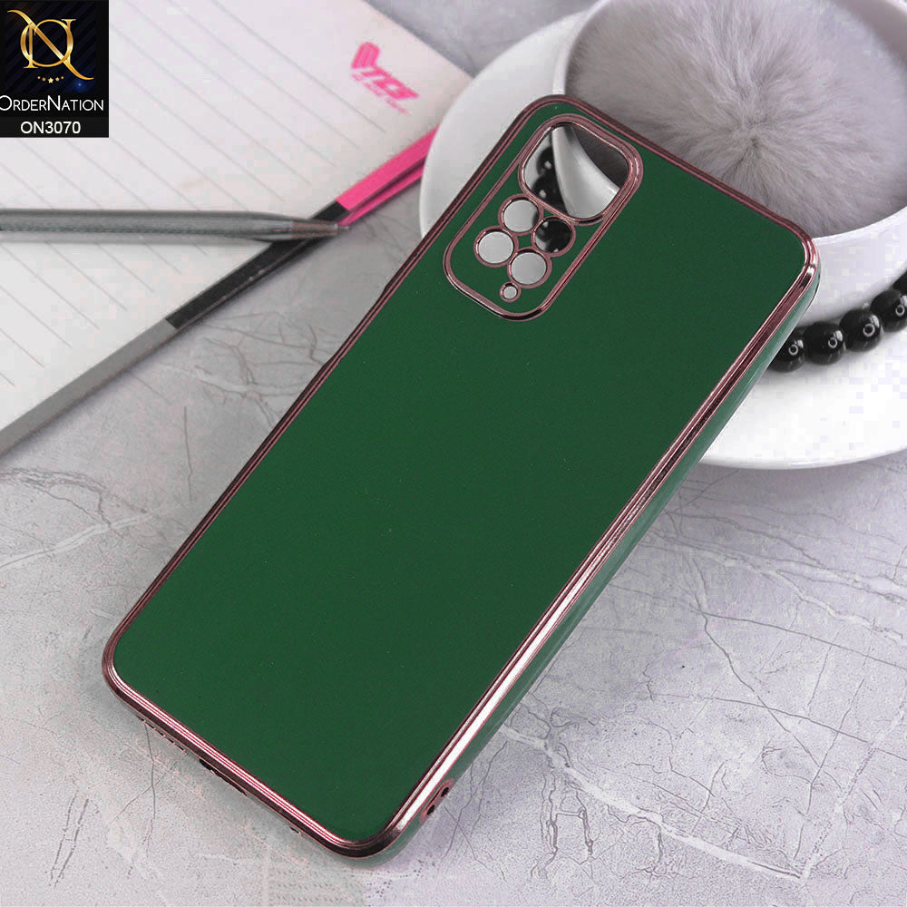 Xiaomi Redmi Note 11 Cover - Green - Electroplating Silk Shiny Soft Case With Camera Protection