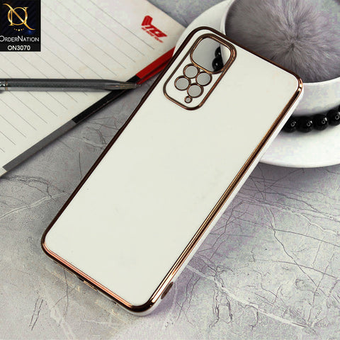 Xiaomi Redmi Note 11 Cover - White - Electroplating Silk Shiny Soft Case With Camera Protection