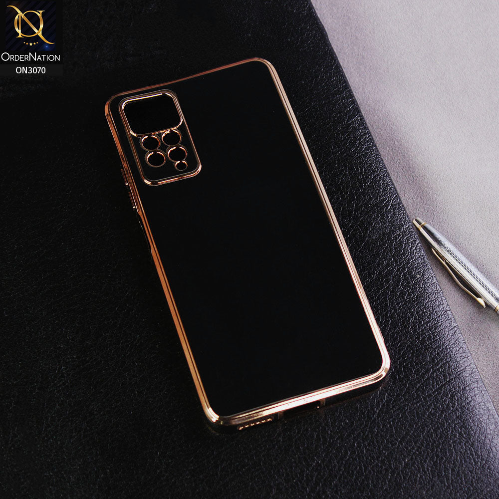 Xiaomi Redmi Note 11 Cover - Black - Electroplating Silk Shiny Soft Case With Camera Protection