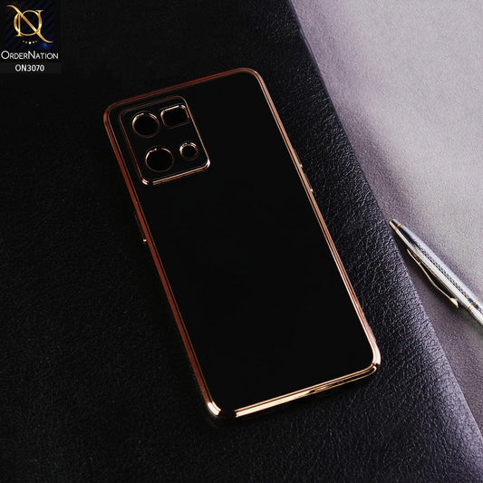 Oppo F21 Pro 4G Cover - Black - Electroplating Silk Shiny Soft Case With Camera Protection