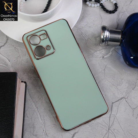Oppo Reno 7 4G Cover - Sea Green - Side Colour Borders camera Protection Soft TPU Transparent Case