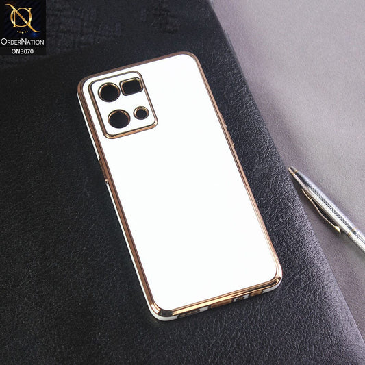 Oppo F21 Pro 4G Cover - White - Electroplating Silk Shiny Soft Case With Camera Protection