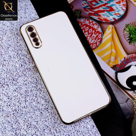 Vivo S1 Cover - White - Side Colour Borders camera Protection Soft TPU Transparent Case