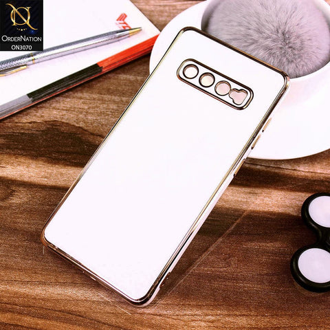 Samsung Galaxy S10 Plus Cover - White - Electroplating Silk Shiny Soft Case With Camera Protection