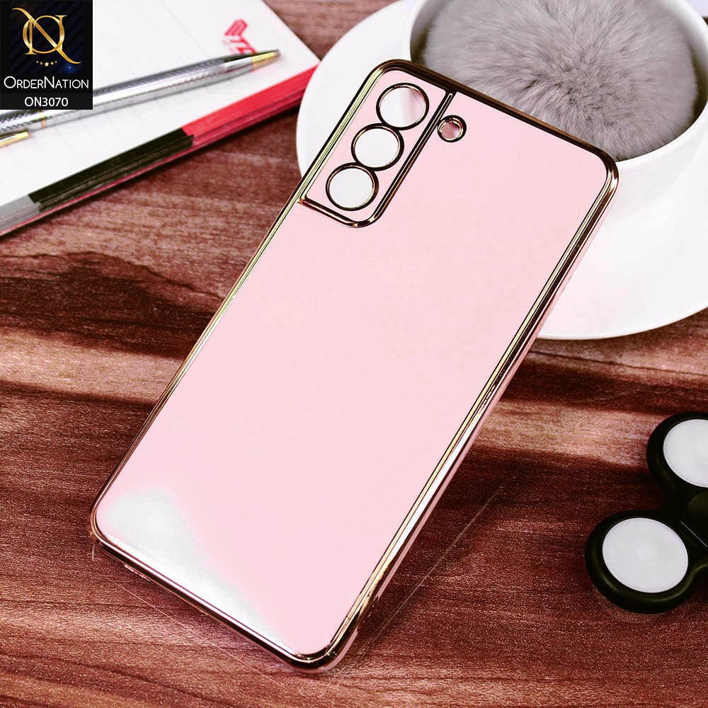 Samsung Galaxy S21 FE 5G Cover - Pink - Electroplating Silk Shiny Soft Case With Camera Protection