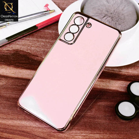 Samsung Galaxy S21 FE 5G Cover - Pink - Electroplating Silk Shiny Soft Case With Camera Protection