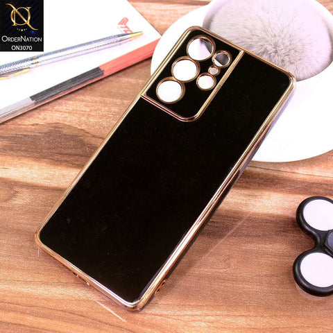 Samsung Galaxy S21 Ultra 5G Cover - Black - Electroplating Silk Shiny Soft Case With Camera Protection