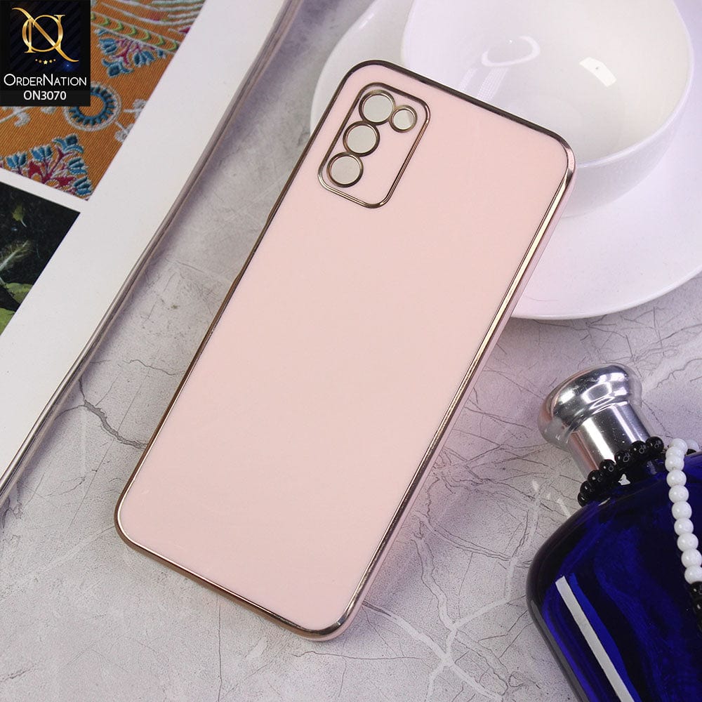 Samsung Galaxy A03s Cover - Pink - Electroplating Silk Shiny Soft Case With Camera Protection