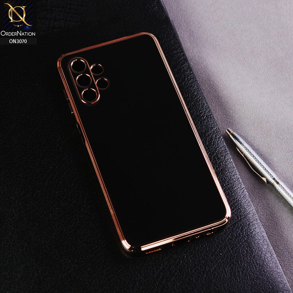 Samsung Galaxy A13 Cover - Black - Electroplating Silk Shiny Soft Case With Camera Protection