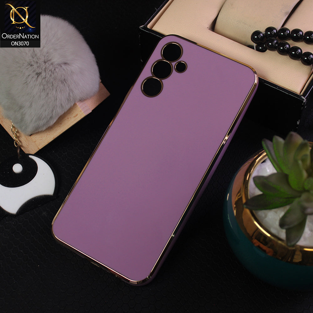 Samsung Galaxy A14 Cover - Mauve - Side Colour Borders camera Protection Soft TPU Transparent Case