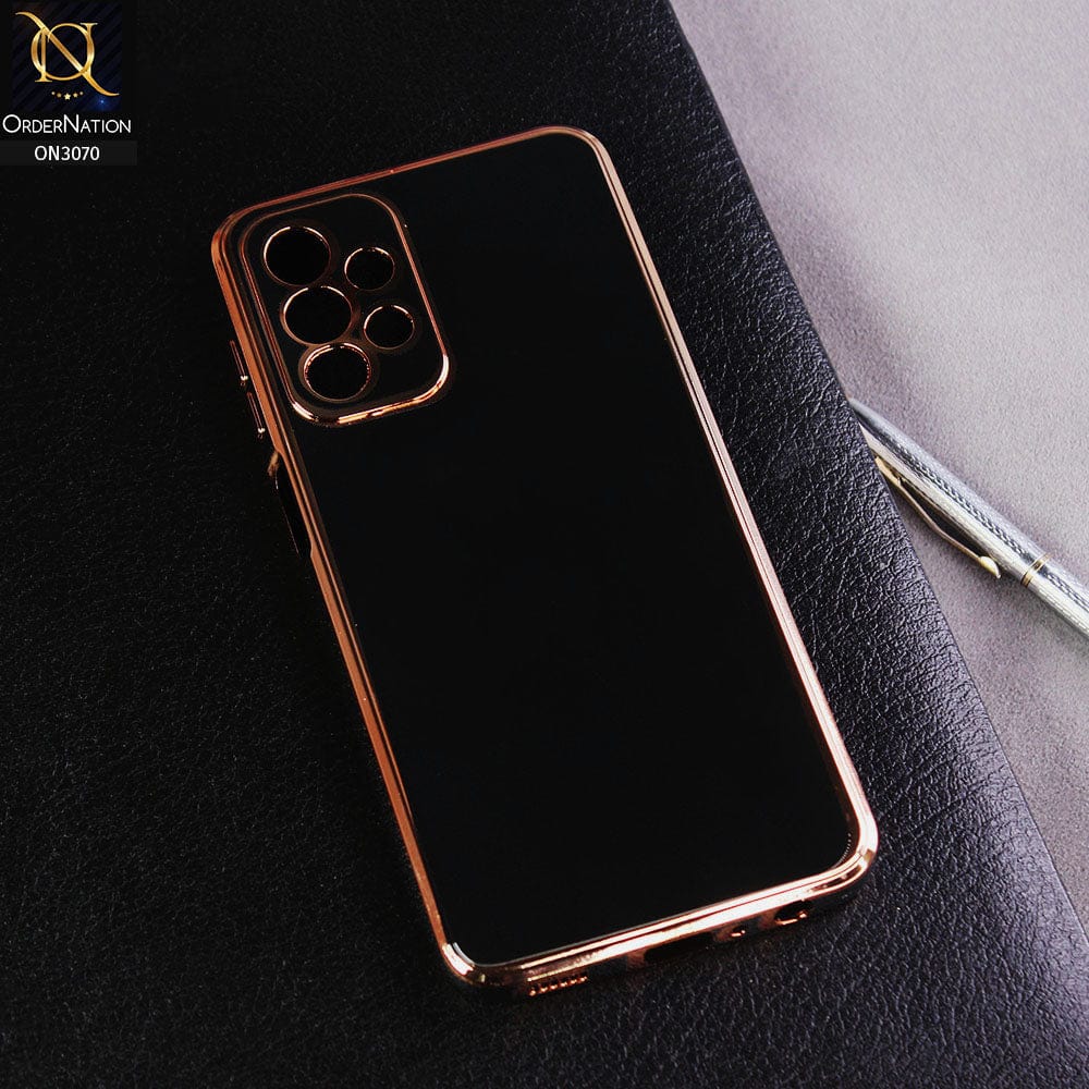 Samsung Galaxy A23 Cover - Black- Electroplating Silk Shiny Soft Case With Camera Protection