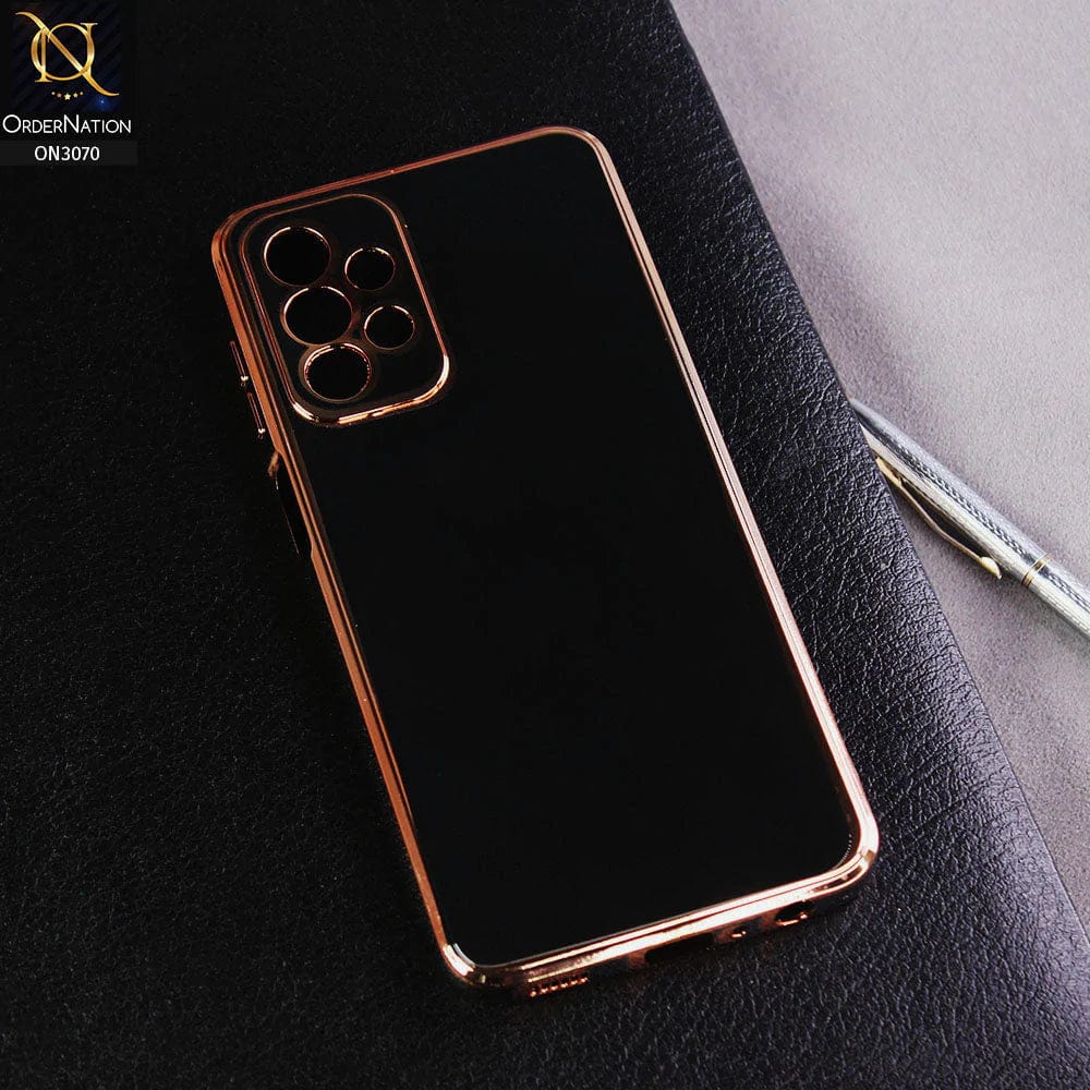 Samsung Galaxy A23 5G Cover - Black- Electroplating Silk Shiny Soft Case With Camera Protection