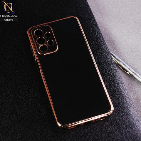 Samsung Galaxy A23 Cover - Black- Electroplating Silk Shiny Soft Case With Camera Protection