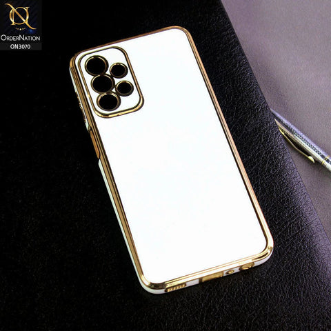 Samsung Galaxy A23 5G Cover - White - Electroplating Silk Shiny Soft Case With Camera Protection