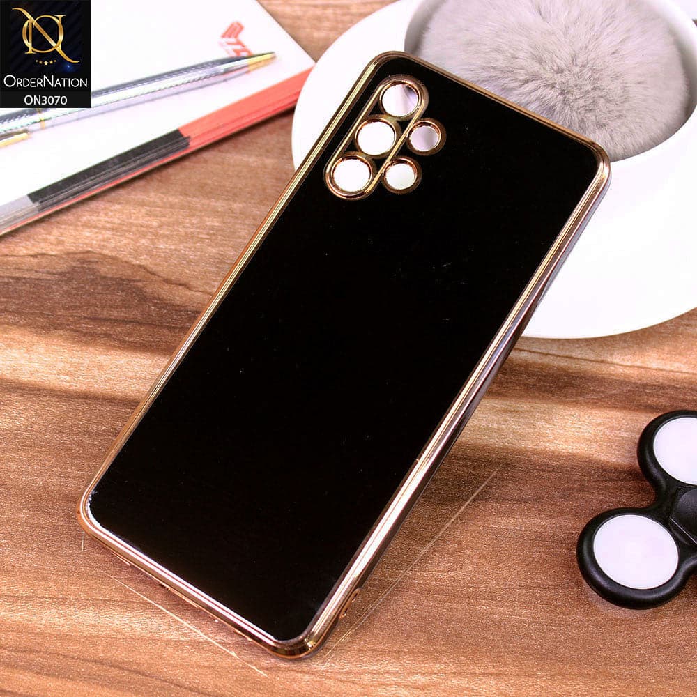 Samsung Galaxy A32 Cover - Black - Electroplating Silk Shiny Soft Case With Camera Protection
