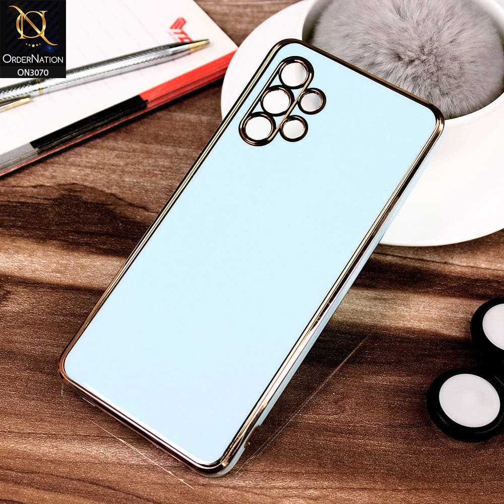 Samsung Galaxy A32 Cover - Blue - Electroplating Silk Shiny Soft Case With Camera Protection