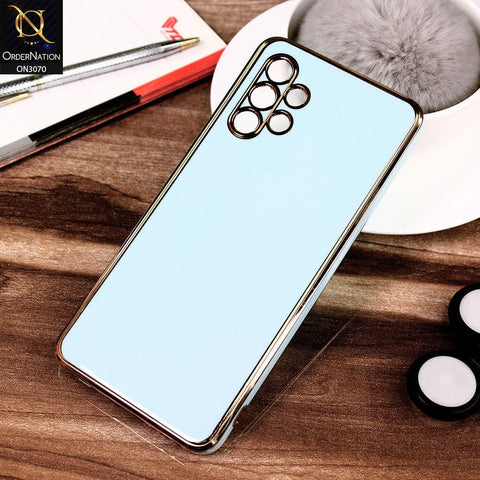 Samsung Galaxy A32 Cover - Blue - Electroplating Silk Shiny Soft Case With Camera Protection