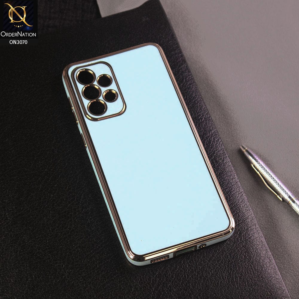 Samsung Galaxy A33 5G Cover - Blue - Electroplating Silk Shiny Soft Case With Camera Protection