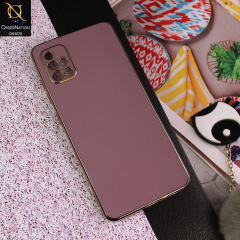 Samsung Galaxy A51 Cover - Mauve - Side Colour Borders camera Protection Soft TPU Transparent Case