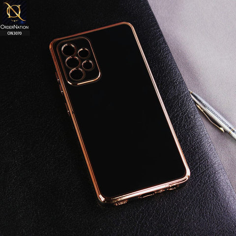 Samsung Galaxy A52 Cover - Black - Electroplating Silk Shiny Soft Case With Camera Protection