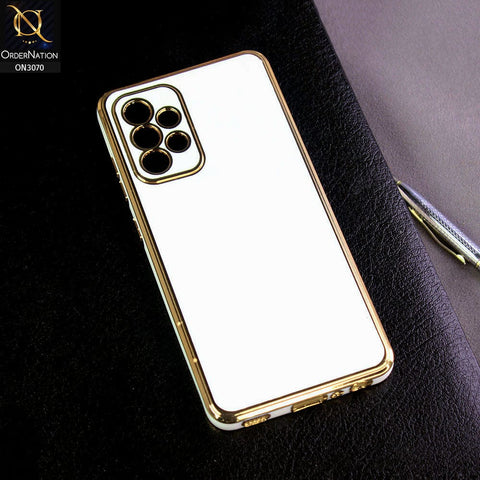 Samsung Galaxy A52 Cover - White - Electroplating Silk Shiny Soft Case With Camera Protection