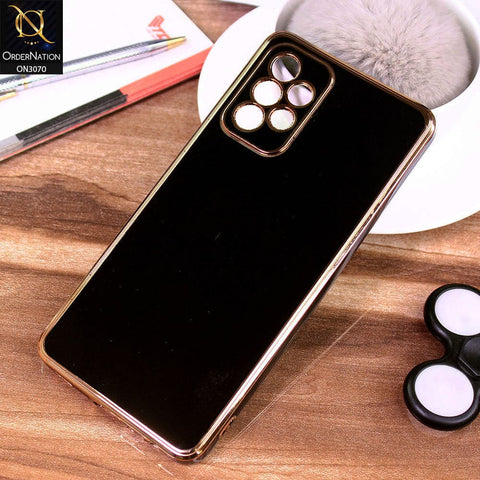 Samsung Galaxy A72 Cover - Black - Electroplating Silk Shiny Soft Case With Camera Protection