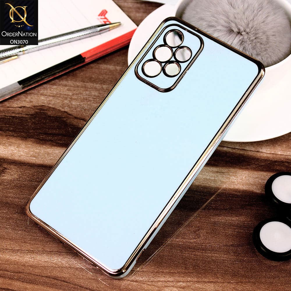 Samsung Galaxy A72 Cover - Blue - Electroplating Silk Shiny Soft Case With Camera Protection