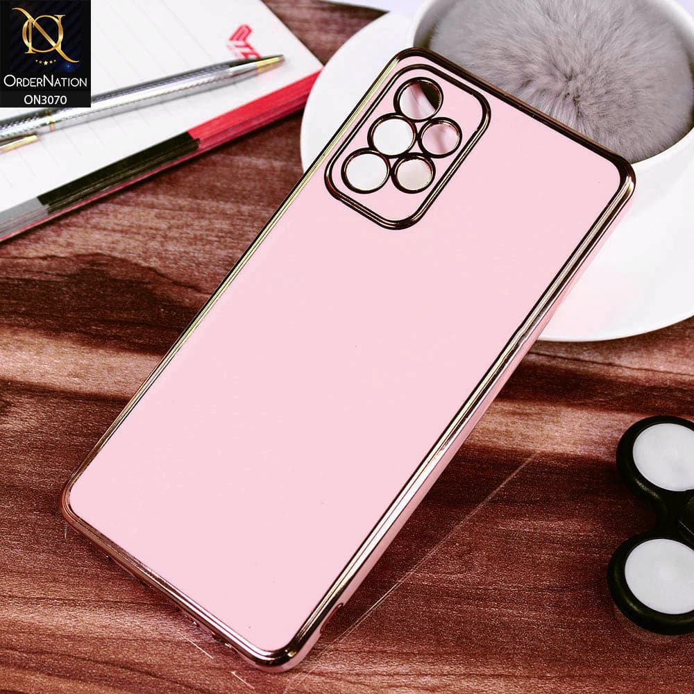 Samsung Galaxy A72 Cover - Pink - Electroplating Silk Shiny Soft Case With Camera Protection