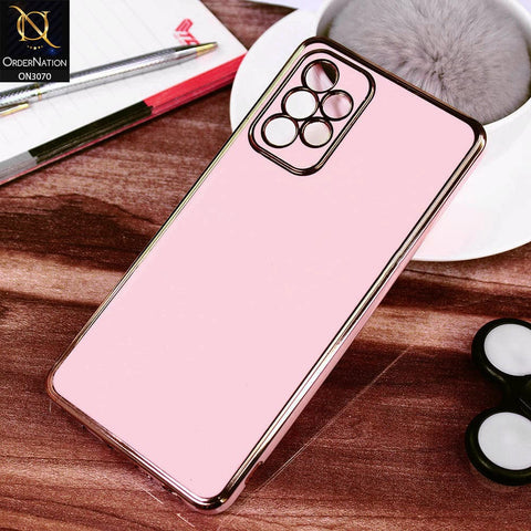 Samsung Galaxy A72 Cover - Pink - Electroplating Silk Shiny Soft Case With Camera Protection