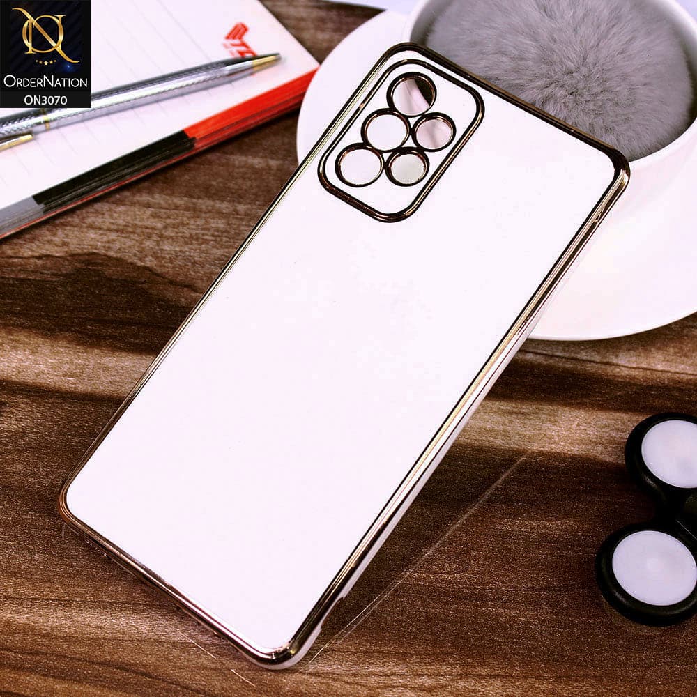 Samsung Galaxy A72 Cover - White - Electroplating Silk Shiny Soft Case With Camera Protection