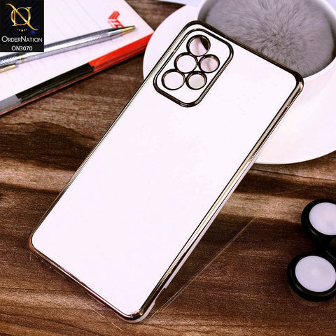 Samsung Galaxy A72 Cover - White - Electroplating Silk Shiny Soft Case With Camera Protection