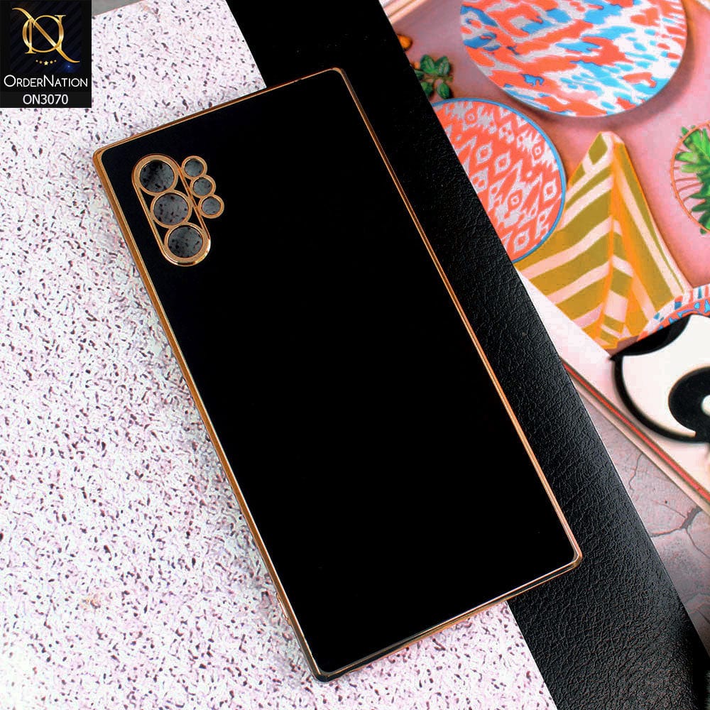 Samsung Galaxy Note 10 Plus Cover - Black - Side Colour Borders camera Protection Soft TPU Transparent Case