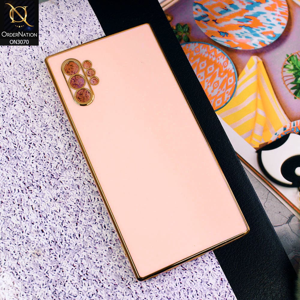 Samsung Galaxy Note 10 Plus Cover - Rose Gold - Side Colour Borders camera Protection Soft TPU Transparent Case