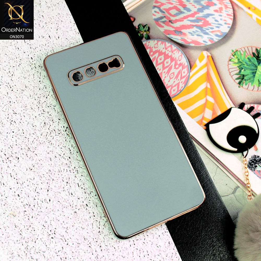 Samsung Galaxy S10 Plus Cover - Carolina Blue - Side Colour Borders camera Protection Soft TPU Transparent Case