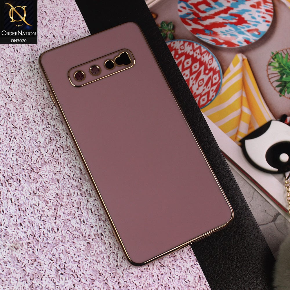 Samsung Galaxy S10 Plus Cover - Mauve  - Side Colour Borders camera Protection Soft TPU Transparent Case