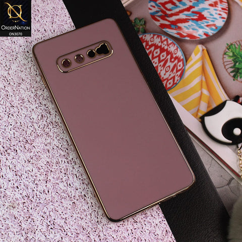 Samsung Galaxy S10 Plus Cover - Mauve  - Side Colour Borders camera Protection Soft TPU Transparent Case