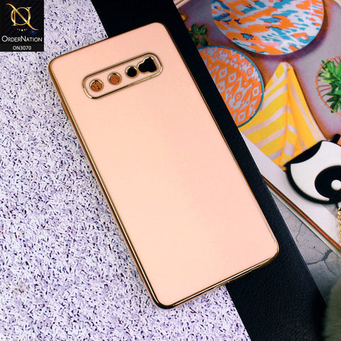 Samsung Galaxy S10 Plus Cover - Rose Gold  - Side Colour Borders camera Protection Soft TPU Transparent Case