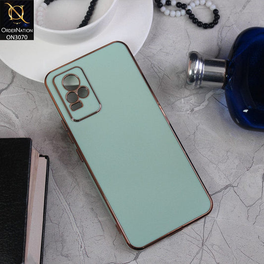 Vivo V21e Cover - Sea Green - Side Colour Borders camera Protection Soft TPU Transparent Case