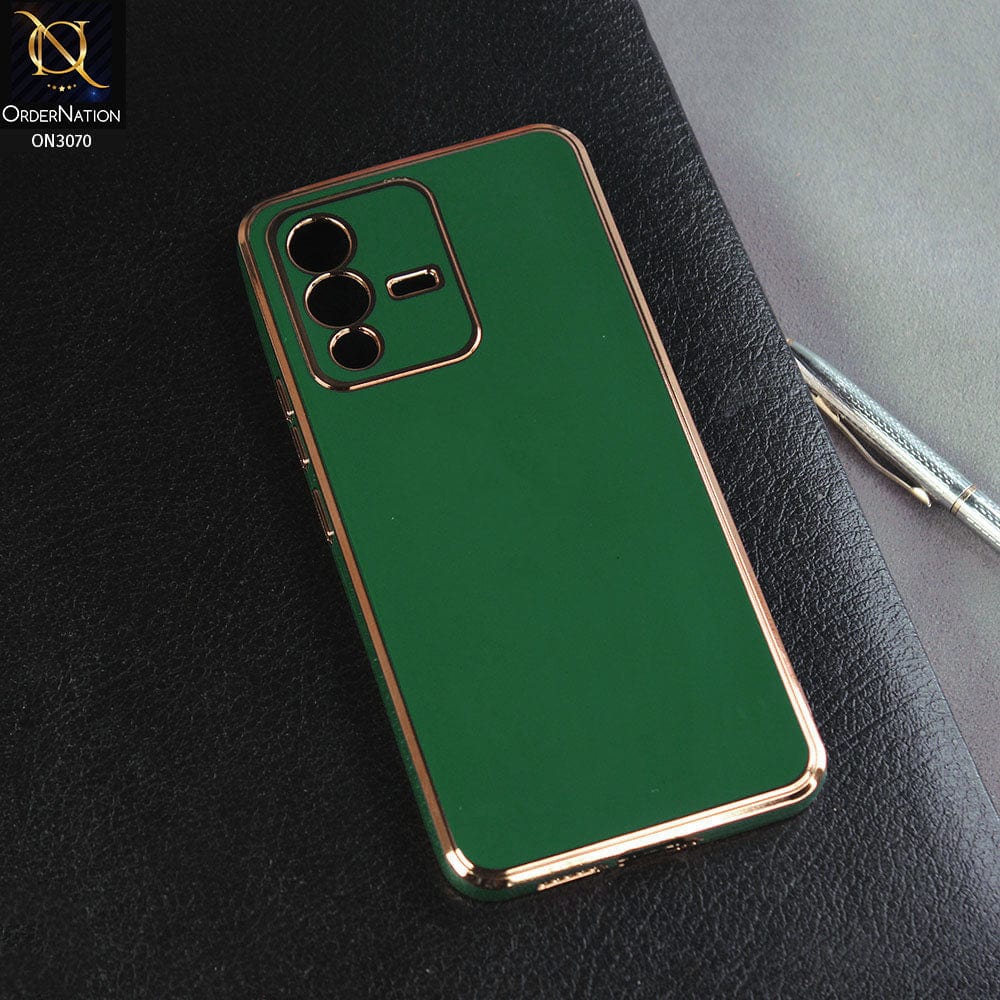 Vivo V23 5G - Green - Electroplating Silk Shiny Soft Case With Camera Protection
