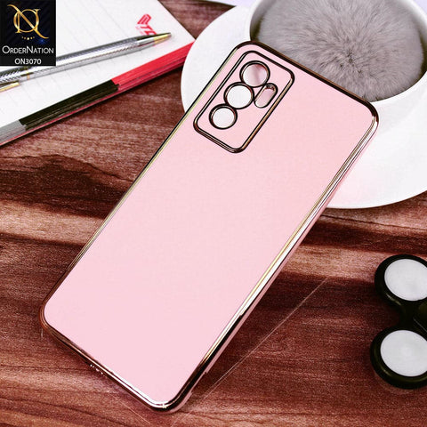 Vivo V23e Cover - Pink - Electroplating Silk Shiny Soft Case With Camera Protection