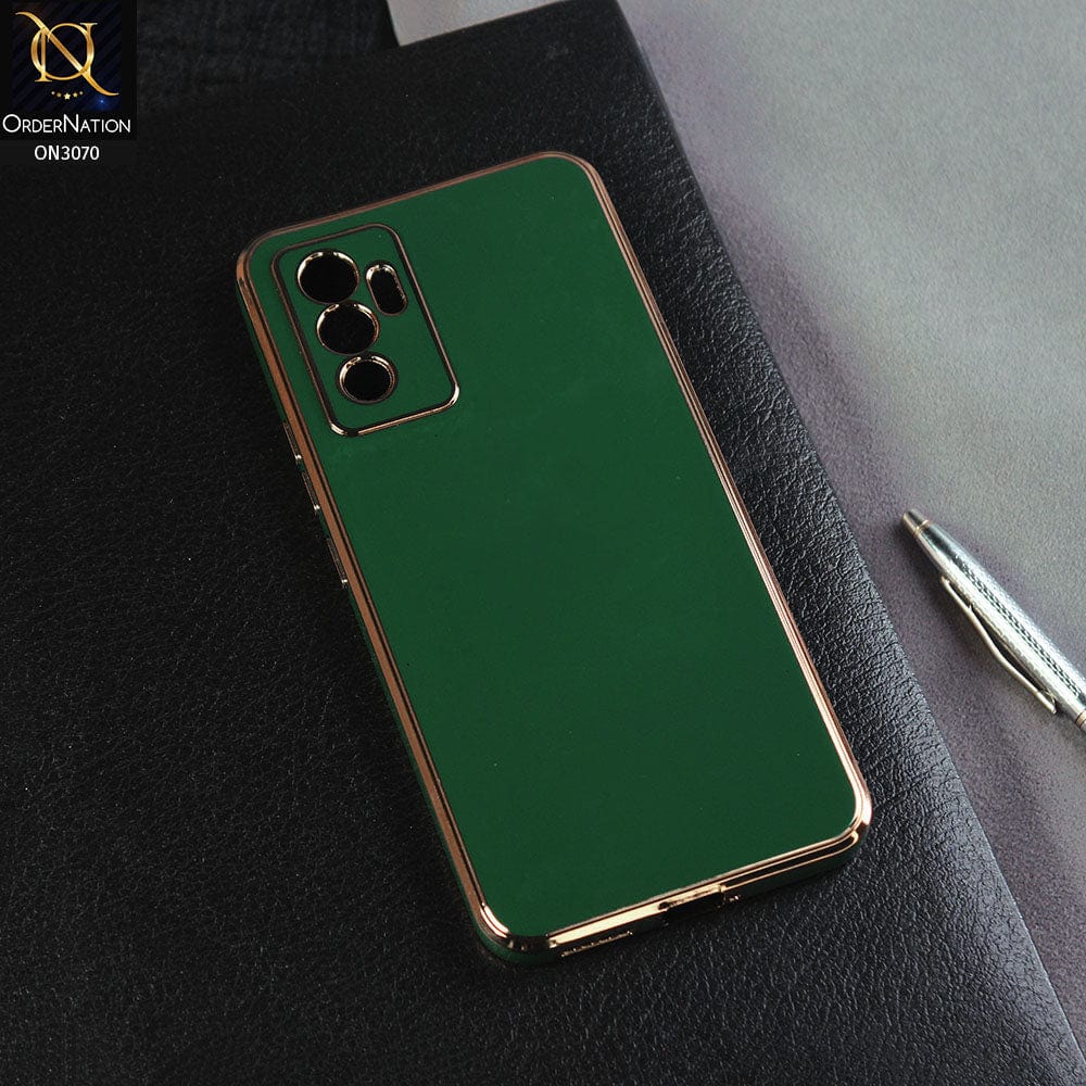 Vivo V23e 5G Cover - Green - Electroplating Silk Shiny Soft Case With Camera Protection