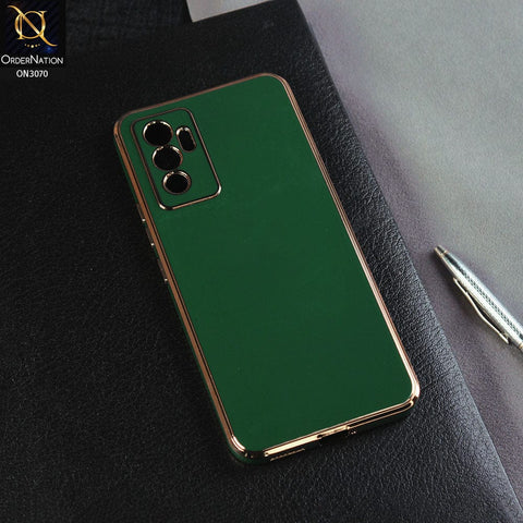 Vivo V23e Cover - Green - Electroplating Silk Shiny Soft Case With Camera Protection