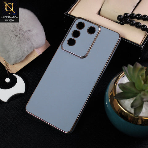 Vivo V27e Cover - Carolina Blue - Side Colour Borders camera Protection Soft TPU Transparent Case